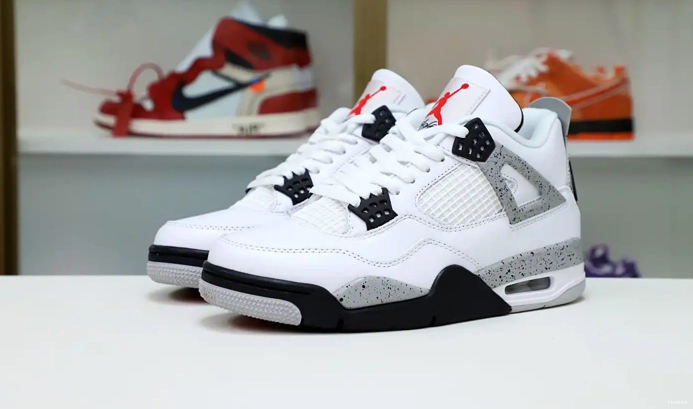 Retro White Jordan 4 Cement Air 0423